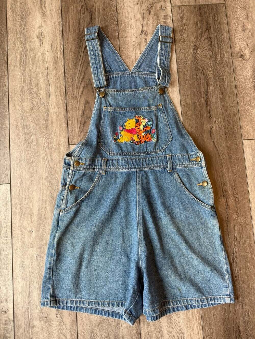 The Disney Catalog Vintage 90s Winnie The Pooh Denim Shortalls (M)
